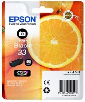 Epson C13T33414010, melns cena un informācija | Tintes kārtridži | 220.lv