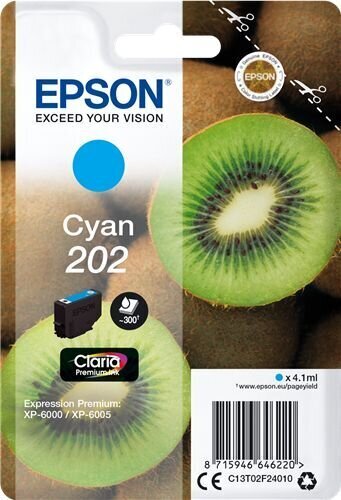 Saderīgs tintes kārtridžs Epson C13T02F (4,1 ml): Krāsa - Ciāna cena un informācija | Tintes kārtridži | 220.lv
