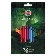 Карандаши цветные Koh-I-Noor3595 DINO, 36 шт. цена и информация | Принадлежности для рисования, лепки | 220.lv