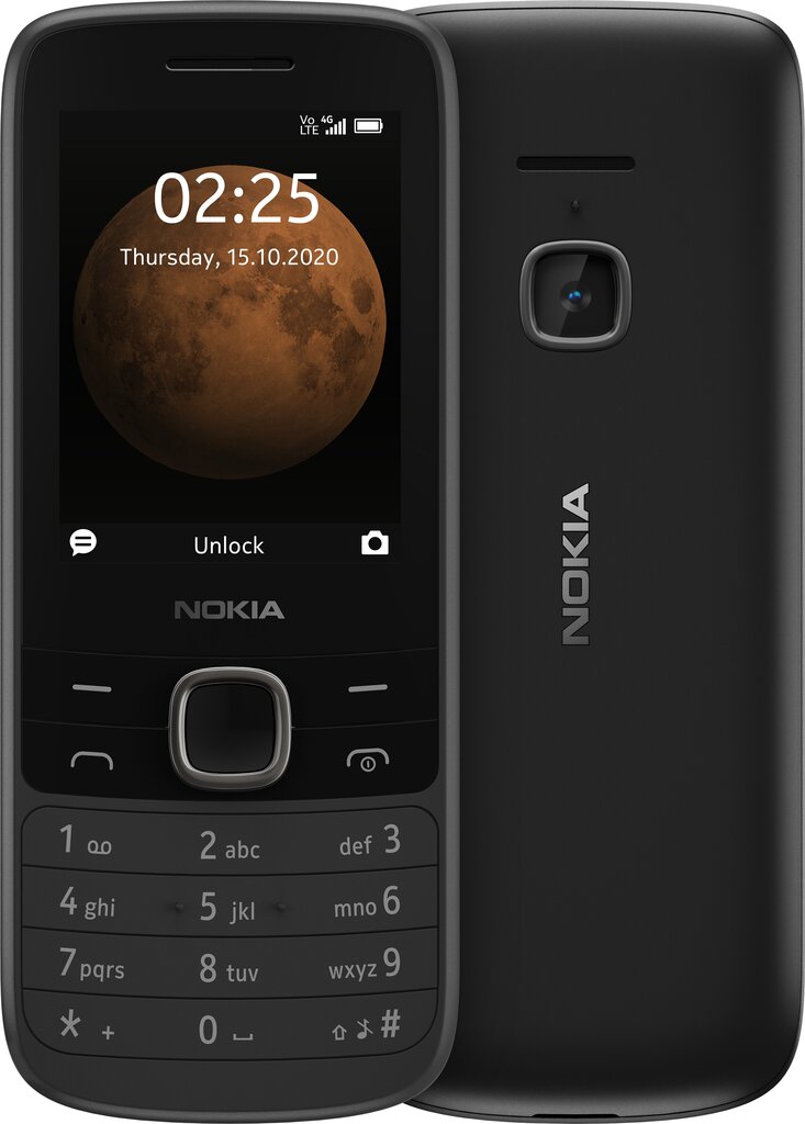 Nokia 225 4G, Black цена и информация | Mobilie telefoni | 220.lv