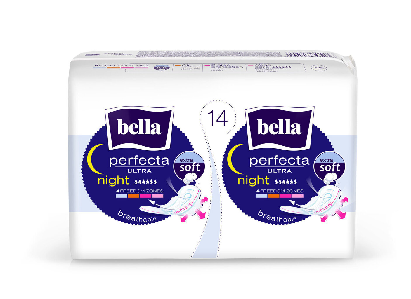 Higiēniskās paketes Bella Perfecta Ultra Night Extra Soft, 14 gab. cena un informācija | Tamponi, higiēniskās paketes, ieliktnīši | 220.lv