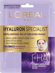  Увлажняющая и отшелушивающая маска для лица L'Oréal Paris Hyaluron Specialist 30 г цена и информация | Маски для лица, патчи для глаз | 220.lv