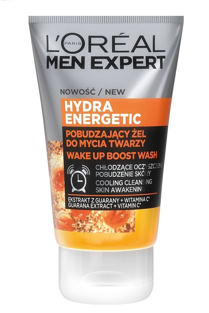 Mitrinošs, enerģiju rosinošs tīrīšanas līdzeklis vīriešiem L'Oréal Men Expert 100 ml цена и информация | Sejas ādas kopšana | 220.lv