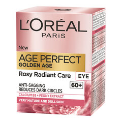 Восстанавливающий крем для области вокруг глаз L'oreal Paris Age Perfect Golden Age Rosy 15 мл цена и информация | Сыворотки, кремы для век | 220.lv