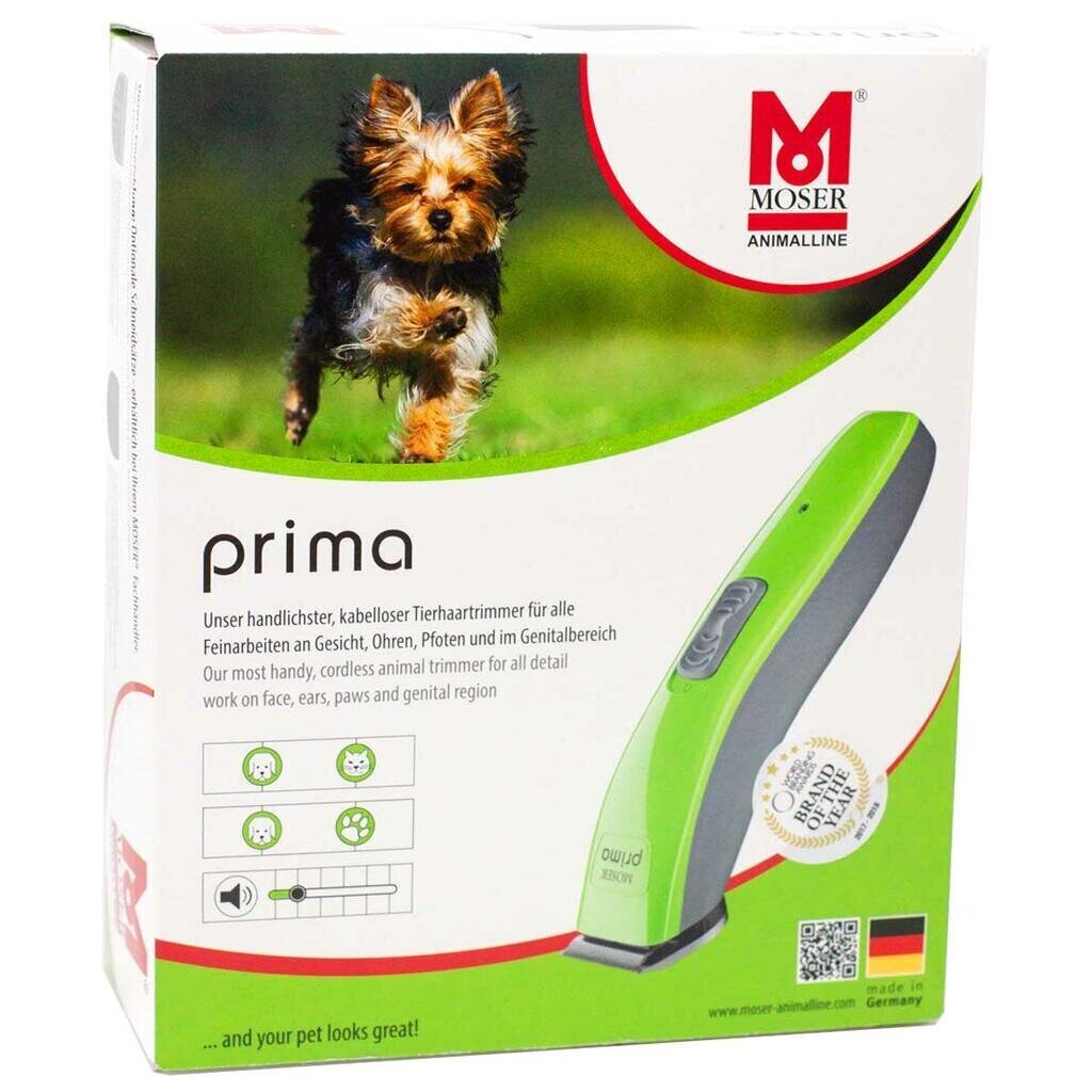 MOSER ANIMAL CORDLESS TRIMMER PRIMA - Mašīnīte dzīvnieku griešanai цена и информация | Kopšanas līdzekļi dzīvniekiem | 220.lv