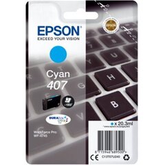 Картридж с оригинальными чернилами Epson 407 голубой цена и информация | Картриджи для струйных принтеров | 220.lv