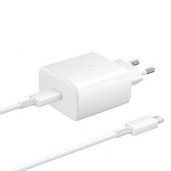 Зарядное устройство Samsung EP-TA845 45W + кабель Type-C 25W белое цена и информация | Зарядные устройства для телефонов | 220.lv