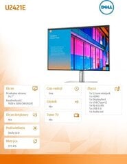 Монитор LCD 24&#34; U2421E IPS/ 210-AXMB DELL  цена и информация | Мониторы | 220.lv