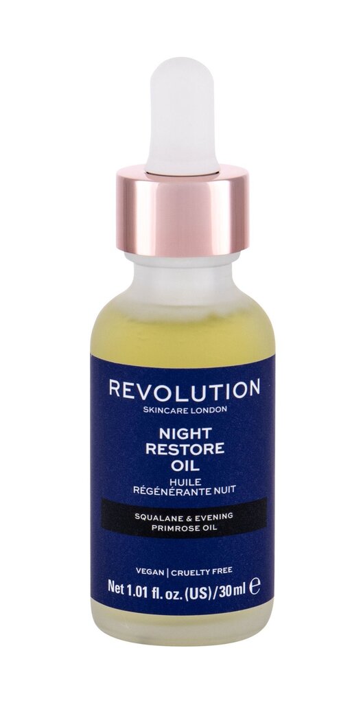 Sejas eļļa Revolution Skincare Night Restore Oil, 30 ml цена и информация | Serumi sejai, eļļas | 220.lv