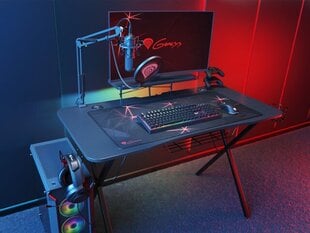 Компьютерный игровой стол Genesis Holm 300 RGB, черный цена и информация | Компьютерные, письменные столы | 220.lv