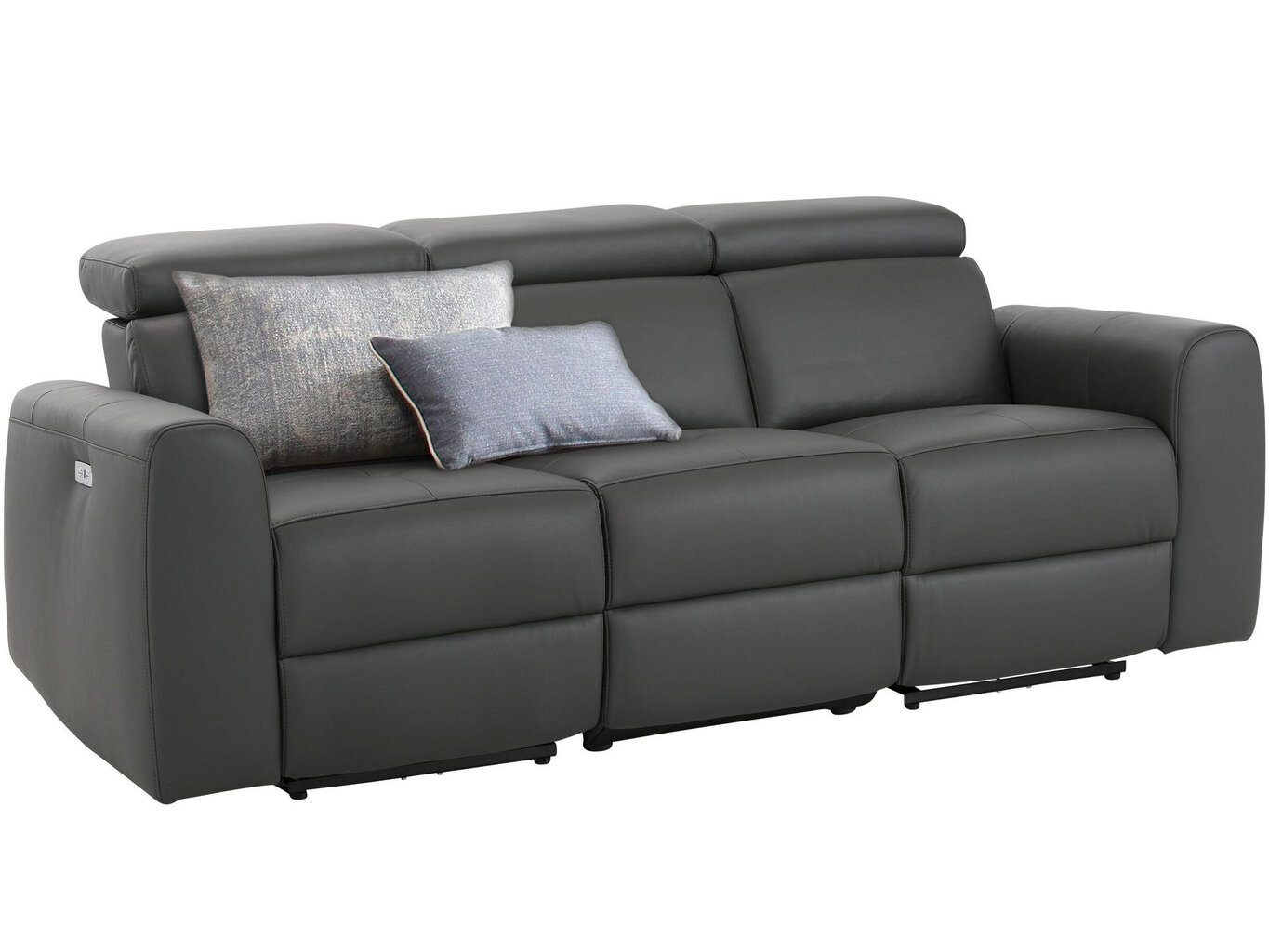 Dīvāns ar elektrisko atpūtas funkciju Notio Living Capena, pelēks cena un informācija | Dīvāni | 220.lv