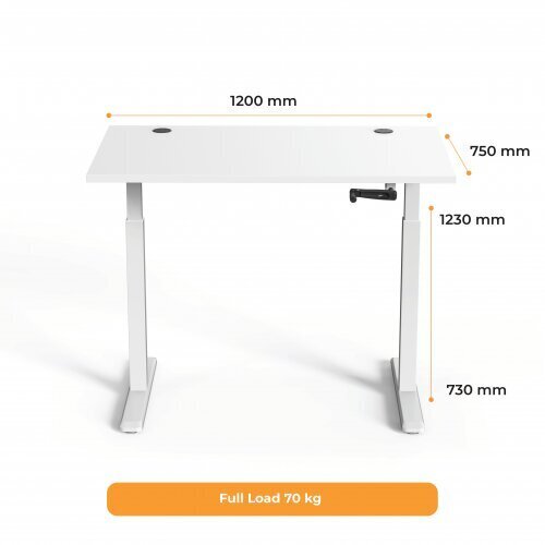 Regulējama augstuma galds UP UP, balts rāmis cena un informācija | Datorgaldi, rakstāmgaldi, biroja galdi | 220.lv