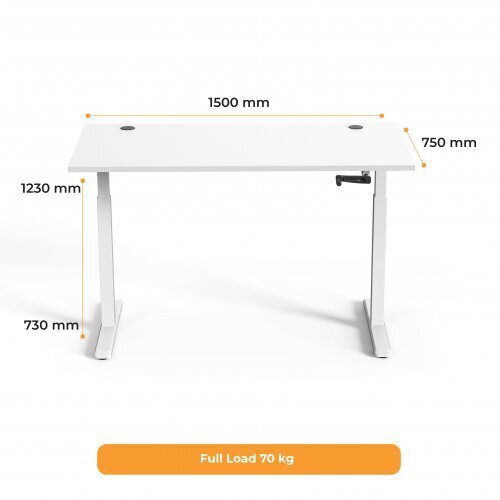 Regulējama augstuma galds UP UP, balts rāmis cena un informācija | Datorgaldi, rakstāmgaldi, biroja galdi | 220.lv