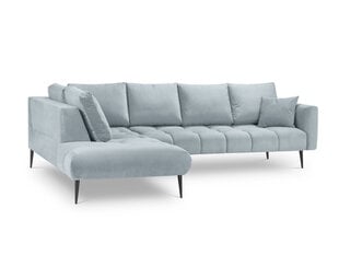 Stūra dīvāns Interieurs 86 Octave, gaiši zils/melns cena un informācija | Stūra dīvāni | 220.lv