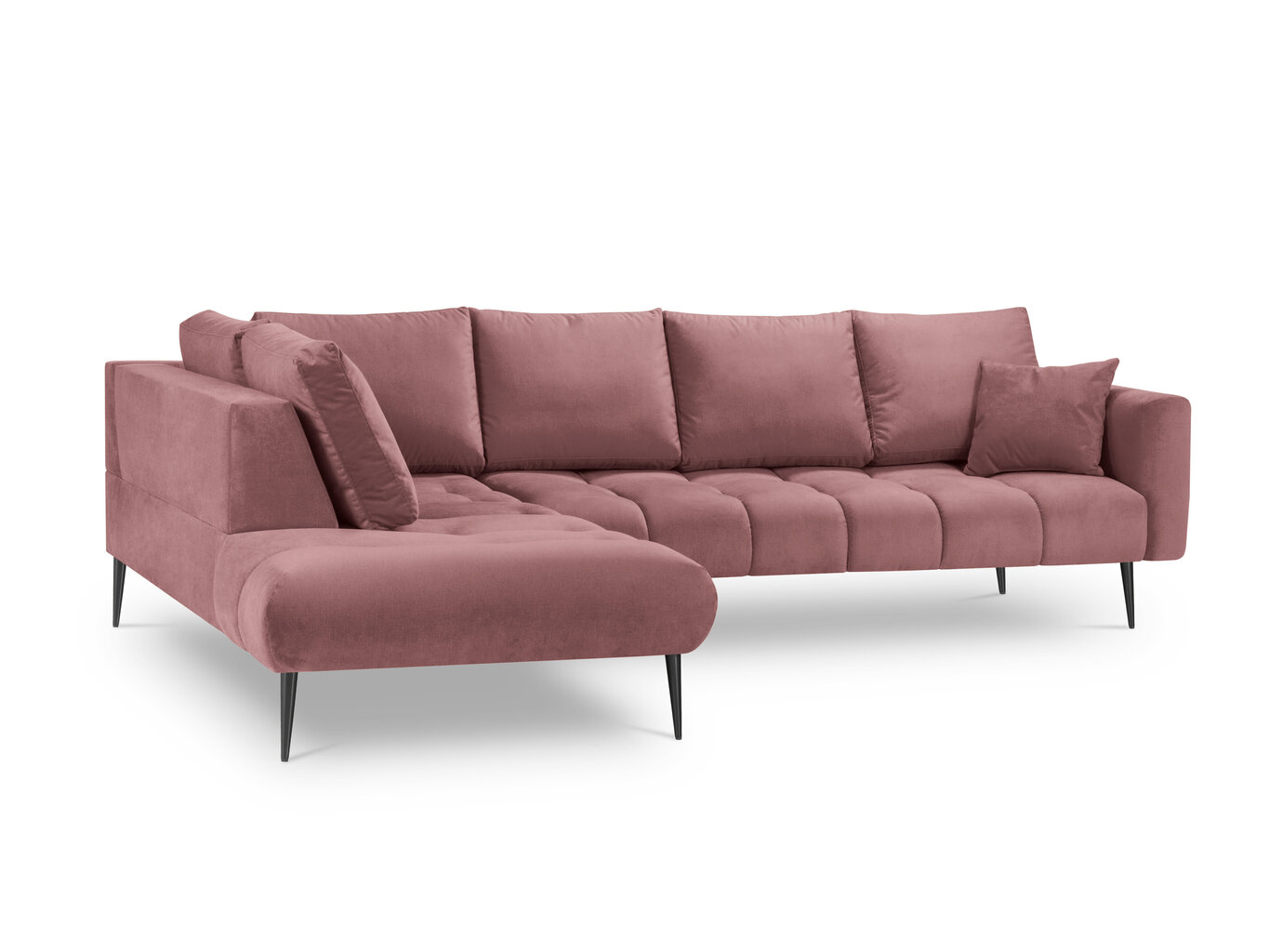 Stūra dīvāns Interieurs 86 Octave, rozā/melns cena un informācija | Stūra dīvāni | 220.lv