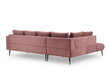 Stūra dīvāns Interieurs 86 Octave, rozā/melns цена и информация | Stūra dīvāni | 220.lv