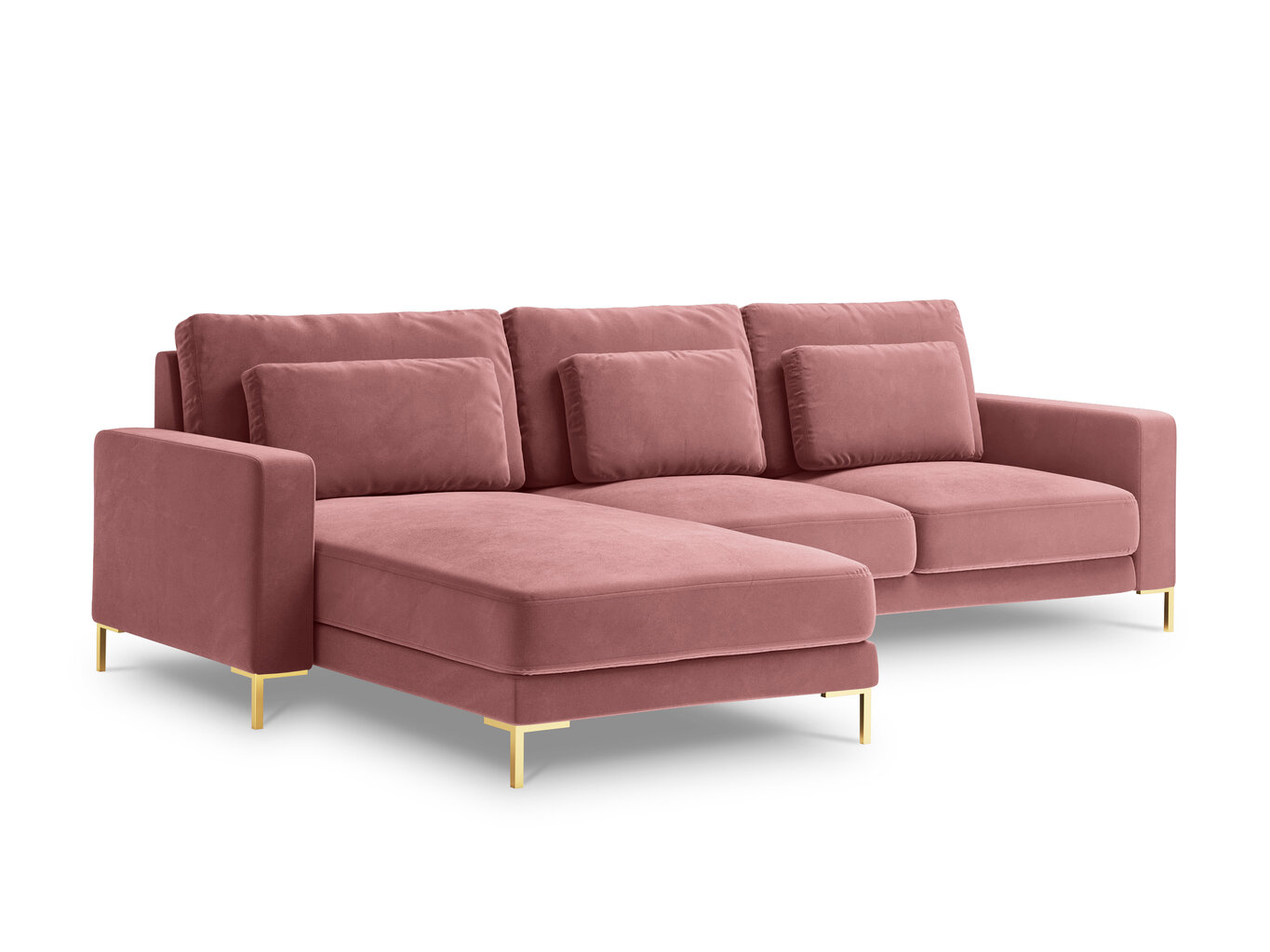 Stūra dīvāns Interieurs86 Seine, rozā/zelta krāsas cena un informācija | Stūra dīvāni | 220.lv