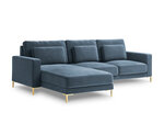Stūra dīvāns Interieurs86 Seine, gaiši zilas/zelta krāsas