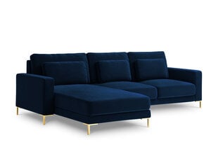 Stūra dīvāns Interieurs86 Seine, zilas/zelta krāsas cena un informācija | Stūra dīvāni | 220.lv