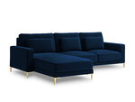 Stūra dīvāns Interieurs86 Seine, zilas/zelta krāsas