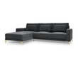 Stūra dīvāns Interieurs86 Seine, tumši pelēkas/zelta krāsas cena un informācija | Stūra dīvāni | 220.lv