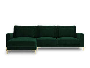 Stūra dīvāns Interieurs86 Seine, tumši zaļas/zelta krāsas cena un informācija | Stūra dīvāni | 220.lv
