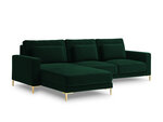 Stūra dīvāns Interieurs86 Seine, tumši zaļas/zelta krāsas