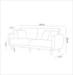 Dīvāns Artie Aria, pelēks cena un informācija | Dīvāni | 220.lv