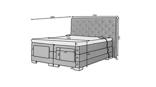Электрическая кровать NORE Clover 02, 140x200, коричневая цена и информация | Кровати | 220.lv