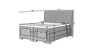 Elektriskā gulta NORE Clover 08, 180x200, gaiši brūna цена и информация | Кровати | 220.lv