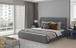 Кровать NORE Caramel 10, 180x200 см, светло-серая