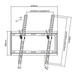 Кронштейн для телевизора Cabletech UCH0154 (26-55 INCH) цена и информация | Кронштейны и крепления для телевизоров | 220.lv