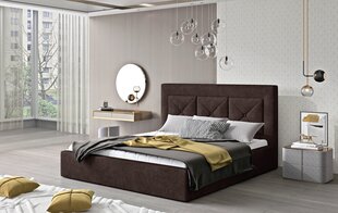 Кровать NORE Cloe 02, 200x200 см, темно-коричневая цена и информация | Кровати | 220.lv