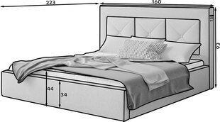 Кровать NORE Cloe 16, 140x200 см, желтая цена и информация | Кровати | 220.lv