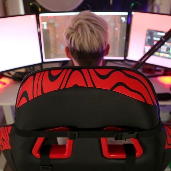 Spēļu krēsls ClutchChairZ PewDiePie Edition Throttle, melns/sarkans цена и информация | Biroja krēsli | 220.lv