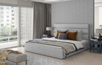 Кровать NORE Caramel 20, 200x200 см, светло-серая