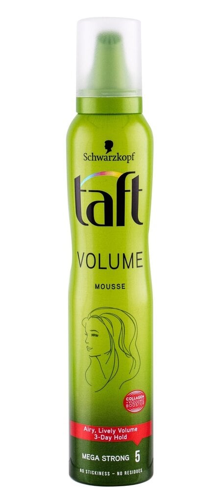 Apjomu piešķirošas matu putas Schwarzkopf Taft Volume 48H Mega Strong, 200 ml cena un informācija | Matu veidošanas līdzekļi | 220.lv