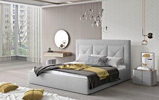 Кровать NORE Cloe 05, 200x200 см, светло-серая цена и информация | Кровати | 220.lv