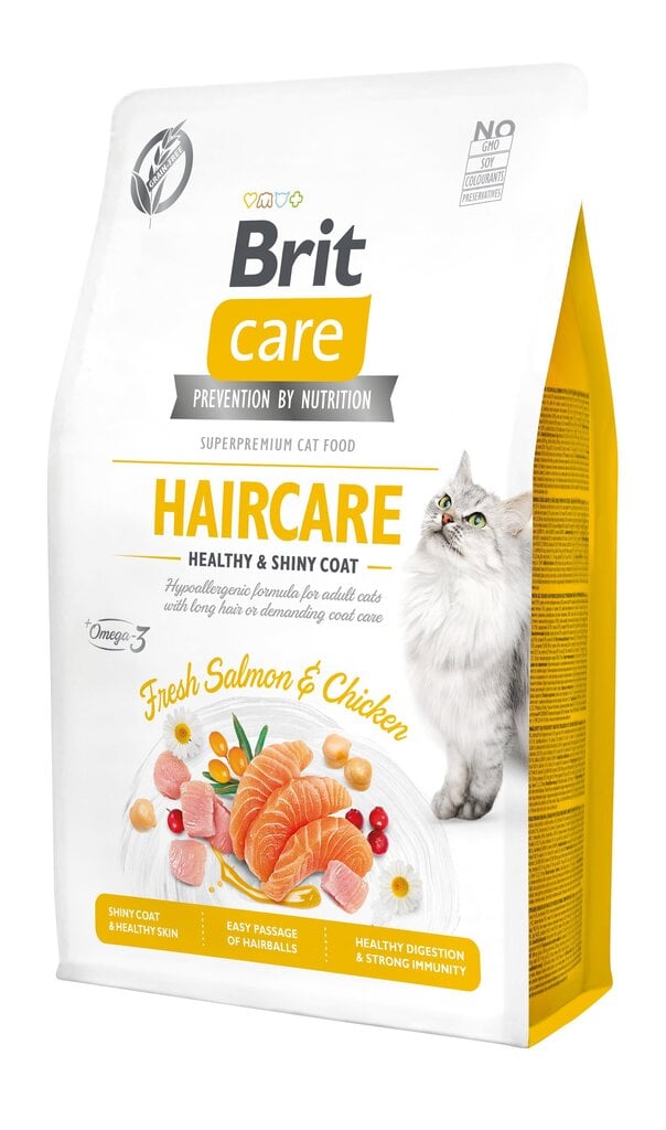 Brit Care Haircare 2kg Kaķiem цена и информация | Sausā barība kaķiem | 220.lv