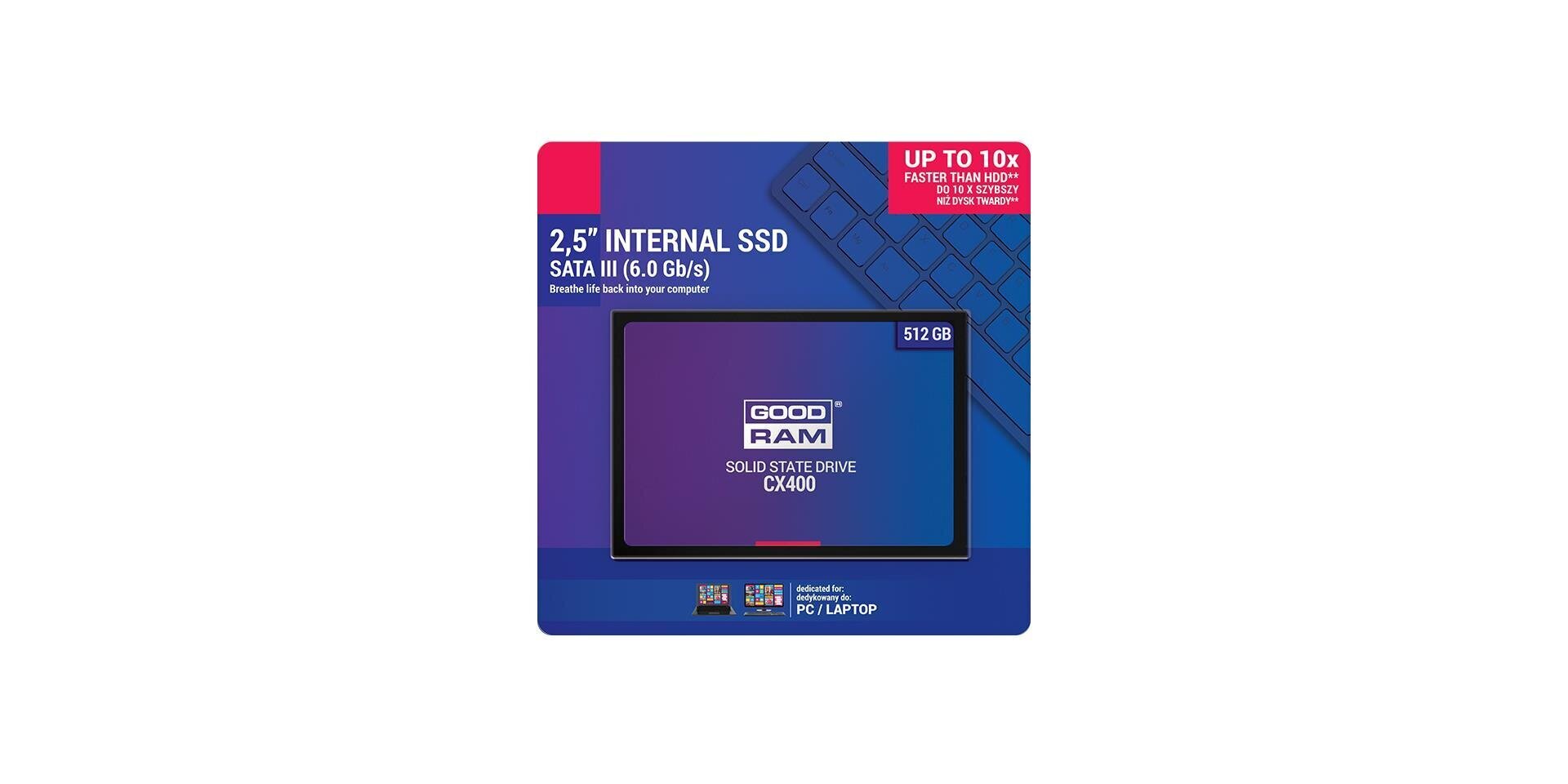 GoodRam SSDPR-CX400-512-G2 цена и информация | Iekšējie cietie diski (HDD, SSD, Hybrid) | 220.lv