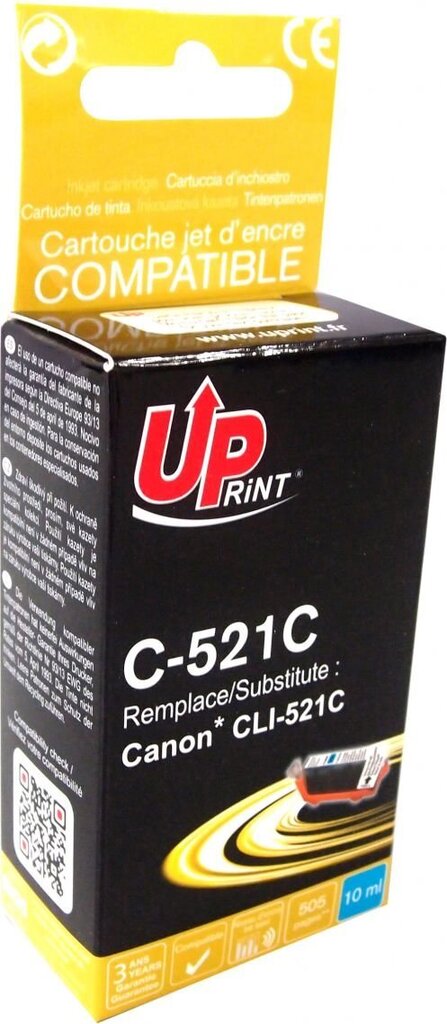 Tintes kārtridžs UPrint Canon CLI-521C Cyan cena un informācija | Tintes kārtridži | 220.lv