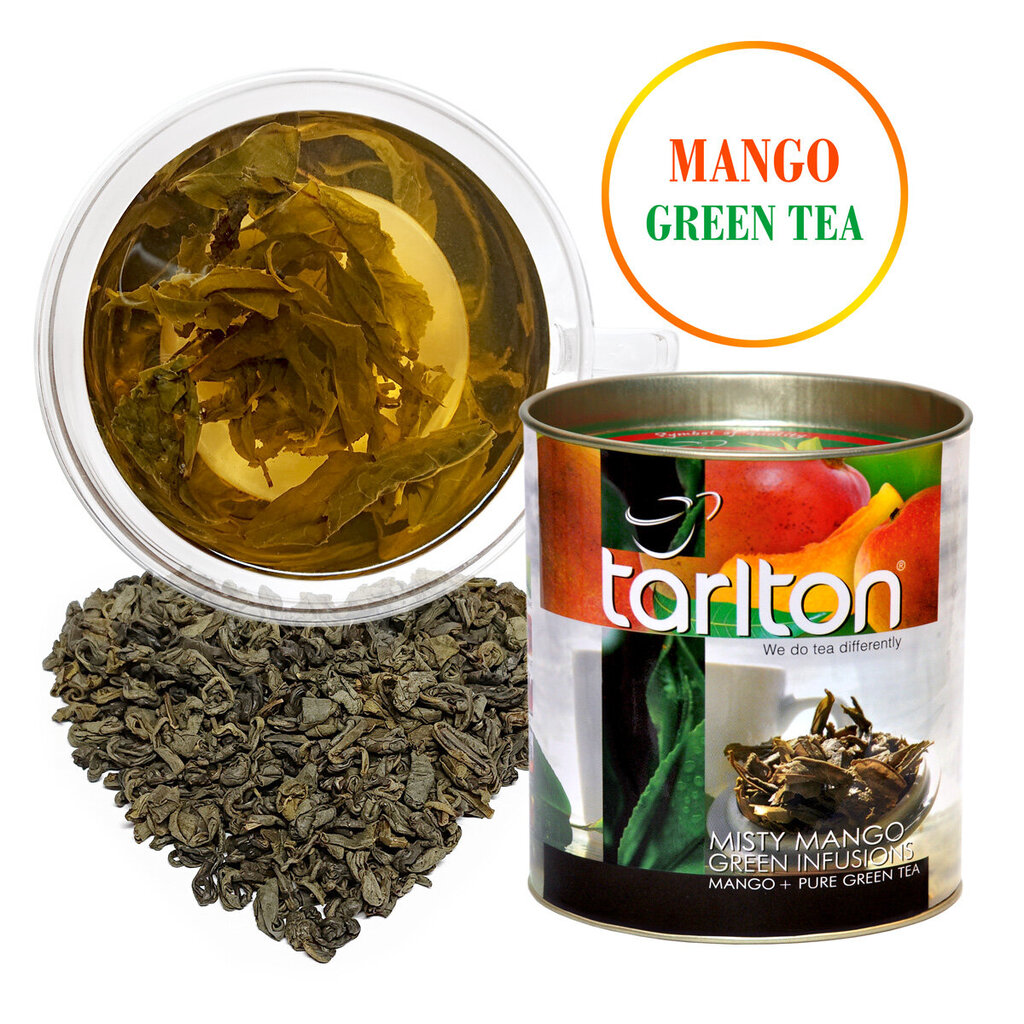 TARLTON Misty Mango Green tea, Mistiskā Mango Ceilonas Zaļā beramā lielo lapu tēja, 100g цена и информация | Tēja | 220.lv