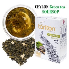 Zaļā beramā lapu tēja ar soursopa augļu gabaliņiem, Soursop Green tea, Tarlton, 100g cena un informācija | Tēja | 220.lv