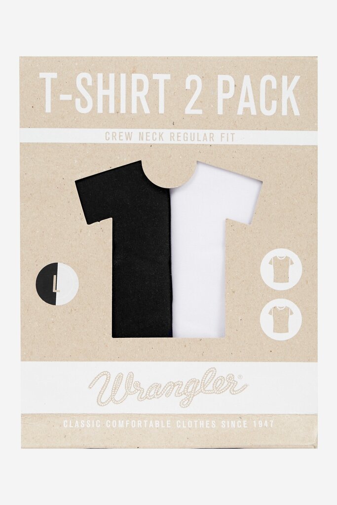 T-krekls vīriešiem WRANGLER, melns un balts cena un informācija | Vīriešu T-krekli | 220.lv