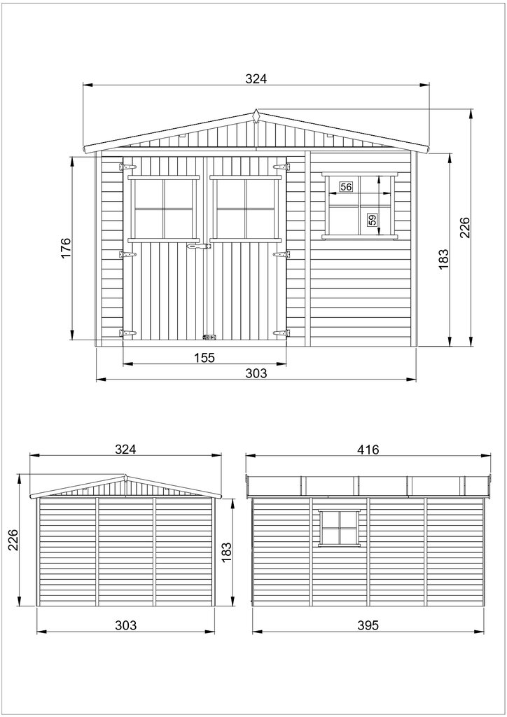 Koka dārza māja Timbela M336 cena un informācija | Dārza mājiņas, šķūņi, malkas nojumes | 220.lv