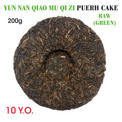 Quiao Mu Qizi Puerh (Green) Cake (Raw, Sheng) 10.Y.O., 2013 - Zaļā Pu-erh tēja «Septiņu Dēlu Lapene» plācenis, 200g cena un informācija | Tēja | 220.lv