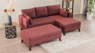Stūra dīvāns ar pufu Artie Bella, sarkans cena un informācija | Stūra dīvāni | 220.lv