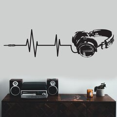 Музыкальная Наклейка на стену DJ Наушники - 114 x 29 см цена и информация | Декоративные наклейки | 220.lv