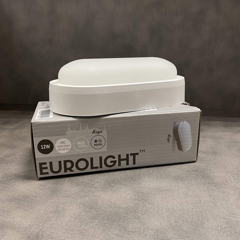 LED lampa Euroligtht Riga 12W/4000K Oval cena un informācija | Griestu lampas | 220.lv