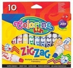 Фломастеры Colorino Zig Zag, 10 цветов цена и информация | Принадлежности для рисования, лепки | 220.lv